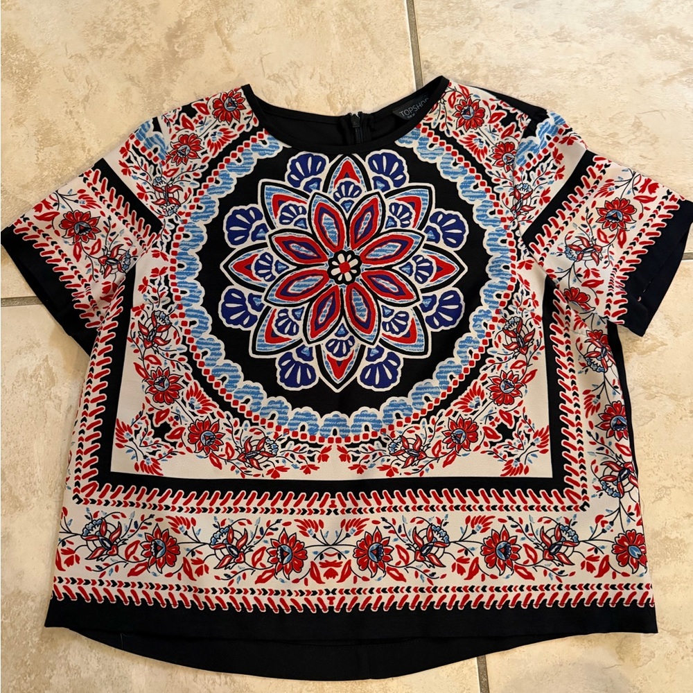 Topshop Floral Patterned Women's Top
